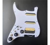 Pickguard Pickup Split Coil Mini Humbucker Pickups Kill Switch Output Mute Switch Guitar Parts Left Handed Loaded SSH Pickguard Set(White pickguard)