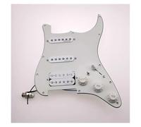 Pickguard Pickup SSH Electric Guitar Pickups Alnico5 Style 7-Way Type Fully Loaded Pickguard(Retro white)