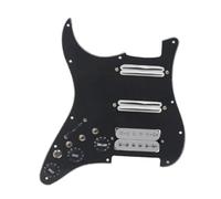 Pickguard Pickup SSH Guitar Pickguard Wiring Loaded Prewired + Silence Switch ST Electric Guitar Double Coil Pickup Black White(Switch BK with WH)