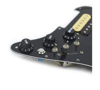 Pickguard Pickup ST Electric Guitar Double Coil Pickup SSH Guitar Pickguard With Silence Switch/3.5 JackLoaded Prewired Black White(Black with 3.5 jack)
