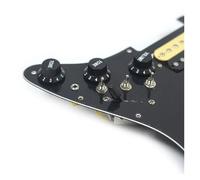Pickguard Pickup ST Electric Guitar Double Coil Pickup SSH Guitar Pickguard With Silence Switch/3.5 JackLoaded Prewired Black White(Black with switch)
