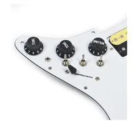 Pickguard Pickup ST Electric Guitar Double Coil Pickup SSH Guitar Pickguard With Silence Switch/3.5 JackLoaded Prewired Black White(White with 3.5 jack)