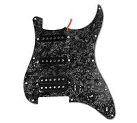 Pickguard Pickups Set, 11 Holes Loaded Pre Wired Pickguard with Rear Cover Plate Screws For Electric Guitar (Red