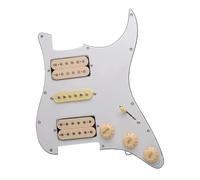 Pickguard Pickups Set for Guitar Circuits Electric Guitar Pickguard HSH Loaded Prewired Scratchplate Assembly Black White Yellow (Color : 6)