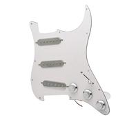 Pickguard Pickups Set for Guitar SSS Silver Pickup Pickguard For ST And Loaded Prewired Scratchplate Assembly Black And White (Color : W)