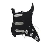 Pickguard Pickups Set for Guitar SSS Silver Pickup Pickguard ST Electric Guitar Pickguard And Loaded Prewired Scratchplate Assembly Single Coil Pickup (Color : Bk)