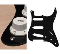 Pickguard, Stallion, standard, SSS, 3 pot holes, 3-5 switch, 1 ply, black