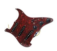 Pickguard with Pickups 11 Screws Holes 7-way Full-load Pre-wired Pickguard SSS Ainico 5 Single-coil Pickup Kit For For ST Electric Guitars (Color : 05)