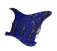Pickguard with Pickups 11 Screws Holes 7-way Full-load Pre-wired Pickguard SSS Ainico 5 Single-coil Pickup Kit For For ST Electric Guitars (Color : 04)