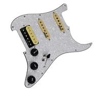 Pickguard with Pickups 7 Way Type Fully Loaded Guitar Pickup Prewired Pickguard Pickup SSH Single Coil Humbucker Pickup Set (Color : 03)