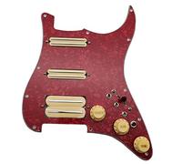 Pickguard with Pickups Pre-wired Loaded SSH Pickguard With Yellow Mini Humbucker Pickups High Output 3 Single Cut Way Converter Set