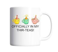 Pickhut 30th Birthday Gifts for Women, Her, Officially in My Thir-Teas Coffee Mug, Thirtieth Friend, Wife, Sister, 325ml Cup, Tea Lover Gift