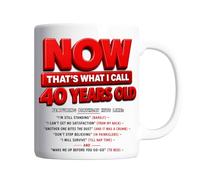 Pickhut 40th Birthday Gift for Men Women - “Now That's What I Call 40 Years Old” Funny Birthday Mug for Him Her Turning 40 Years Old, Joke Birthday Celebration Cup, Gift for Dad Mum Teacher or Friend
