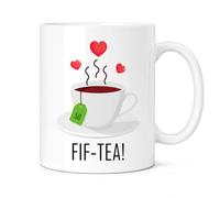 Pickhut 50th Birthday Gifts for Women, Birthday Gift, Fif-Tea Tea Pun, Funny 50th Birthday Mug, Birthday Presents for Her Mum Dad Wife Husband Auntie Sisters Teacher Fifties Friend