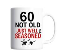 Pickhut 60th Birthday Gifts for Men, Birthday Gift, 60 Not Old Just Well Seasoned Coffee Cup, Funny 60th Birthday Mug, Joke