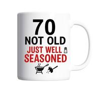 Pickhut 70th Birthday Gifts for Men, Birthday Gift, 70 Not Old Just Well Seasoned Coffee Cup, Funny 70th Birthday Mug, Joke