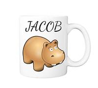 Pickhut Cute Hippo Mug - Personalised Cup with Name - Makes a Great Gift for Birthday, Christmas, Secret Santa or just Because.