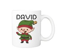 Pickhut Cute Kawaii Elf Personalised Christmas Name Mug