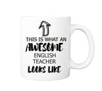 Pickhut English Teacher Mug - This is What an Awesome English Teacher Looks Like - Gift for Birthday, Christmas, Secret Santa