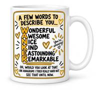 Pickhut Funny Rude Mug for Men & Women, A Few Words to Describe You Anagram Mug, 11oz Ceramic Novelty Coffee Mug, Birthday Gift for Friend Colleague Husband Boyfriend