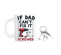 Pickhut If Dad Can't Fix It We're All Screwed Coffee Mug Fathers Day Birthday Gift for Dad Grandpa Husband from Son Daughter Wife, 11oz