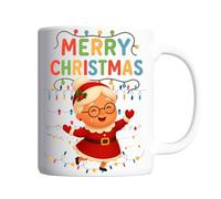 Pickhut Mrs Claus Christmas Mug - Merry Christmas Coffee Cup with Cute Mrs Santa & Festive Lights - Holiday Hot Chocolate Tea Cup - Novelty Xmas Gift, Stocking Filler for Mum, Grandma, Her