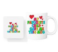 Pickhut My Favourite Child Gave Me This Mug & Coaster - Fathers Day Present Gift from Son or Daughter