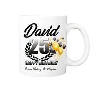 Pickhut Personalised 25th Birthday Name Mug