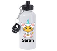 Pickhut Personalised Back to School Onesie Unicorn Cat Themed 500ml Sports Gym New Year School Drinks Water Bottle
