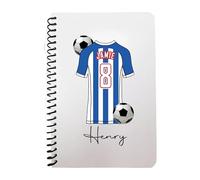 Pickhut Personalised Football Jersey Design A5 Notebook, 60 Lined Pages, Glossy Cover, Back to School Gift for Kids (D7)