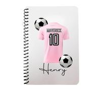 Pickhut Personalised Football Jersey Design A5 Notebook, 60 Lined Pages, Glossy Cover, Back to School Gift for Kids (D25)