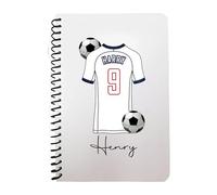 Pickhut Personalised Football Jersey Design A5 Notebook, 60 Lined Pages, Glossy Cover, Back to School Gift for Kids (D22)