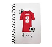 Pickhut Personalised Football Jersey Design A5 Notebook, 60 Lined Pages, Glossy Cover, Back to School Gift for Kids (D15)