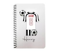 Pickhut Personalised Football Jersey Design A5 Notebook, 60 Lined Pages, Glossy Cover, Back to School Gift for Kids (D12)
