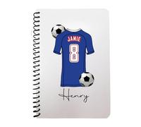 Pickhut Personalised Football Jersey Design A5 Notebook, 60 Lined Pages, Glossy Cover, Back to School Gift for Kids (D11)