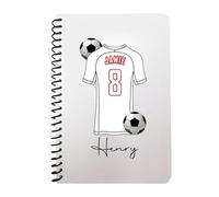 Pickhut Personalised Football Jersey Design A5 Notebook, 60 Lined Pages, Glossy Cover, Back to School Gift for Kids (D20)