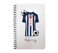 Pickhut Personalised Football Jersey Design A5 Notebook, 60 Lined Pages, Glossy Cover, Back to School Gift for Kids (D5)