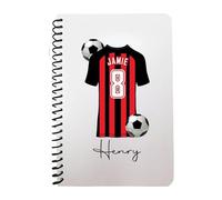 Pickhut Personalised Football Jersey Design A5 Notebook, 60 Lined Pages, Glossy Cover, Back to School Gift for Kids (D1)