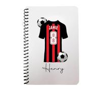 Pickhut Personalised Football Jersey Design A5 Notebook, 60 Lined Pages, Glossy Cover, Back to School Gift for Kids (D2)
