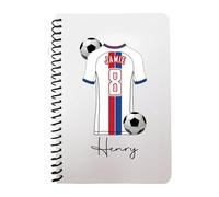 Pickhut Personalised Football Jersey Design A5 Notebook, 60 Lined Pages, Glossy Cover, Back to School Gift for Kids (D10)