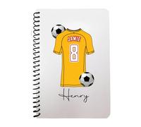 Pickhut Personalised Football Jersey Design A5 Notebook, 60 Lined Pages, Glossy Cover, Back to School Gift for Kids (D24)