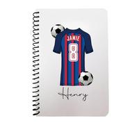 Pickhut Personalised Football Jersey Design A5 Notebook, 60 Lined Pages, Glossy Cover, Back to School Gift for Kids (D6)