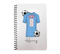 Pickhut Personalised Football Jersey Design A5 Notebook, 60 Lined Pages, Glossy Cover, Back to School Gift for Kids (D16)