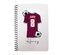 Pickhut Personalised Football Jersey Design A5 Notebook, 60 Lined Pages, Glossy Cover, Back to School Gift for Kids (D23)
