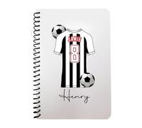 Pickhut Personalised Football Jersey Design A5 Notebook, 60 Lined Pages, Glossy Cover, Back to School Gift for Kids (D18)
