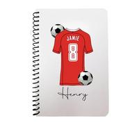 Pickhut Personalised Football Jersey Design A5 Notebook, 60 Lined Pages, Glossy Cover, Back to School Gift for Kids (D17)