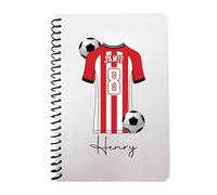 Pickhut Personalised Football Jersey Design A5 Notebook, 60 Lined Pages, Glossy Cover, Back to School Gift for Kids (D21)