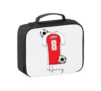 Pickhut Personalised Football Team Shirt & Jersey Kit Lunch Bag Back to School Gift for Kids, Customised with Name/Number/Text Boys Lunch Box (D3)