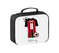 Pickhut Personalised Football Team Shirt & Jersey Kit Lunch Bag Back to School Gift for Kids, Customised with Name/Number/Text Boys Lunch Box (D1)