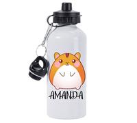 Pickhut Personalised Hamster Water Bottle 600ml Back to School Gift for Kids
